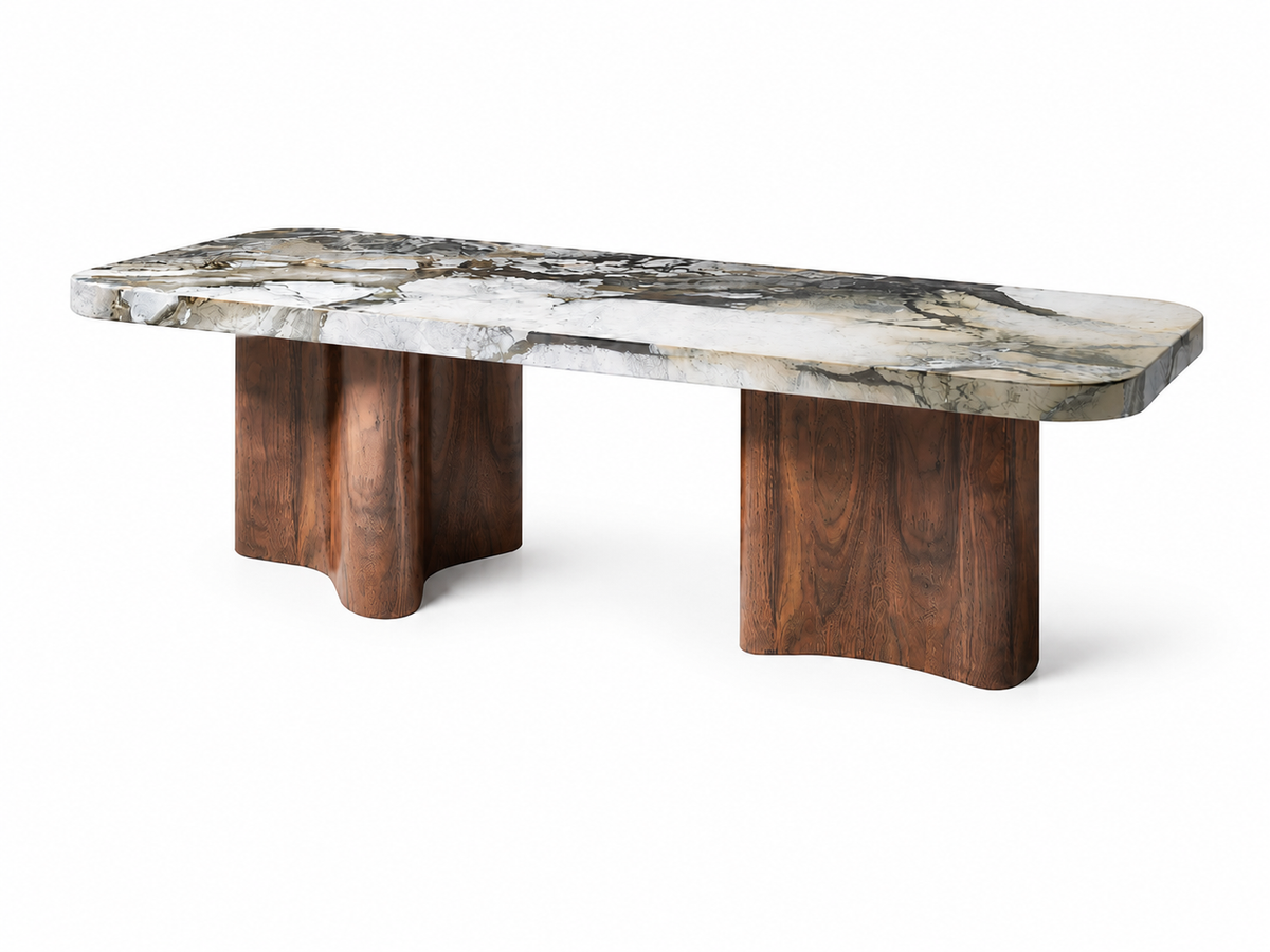 Pemberton Marble & Wood Dining Table