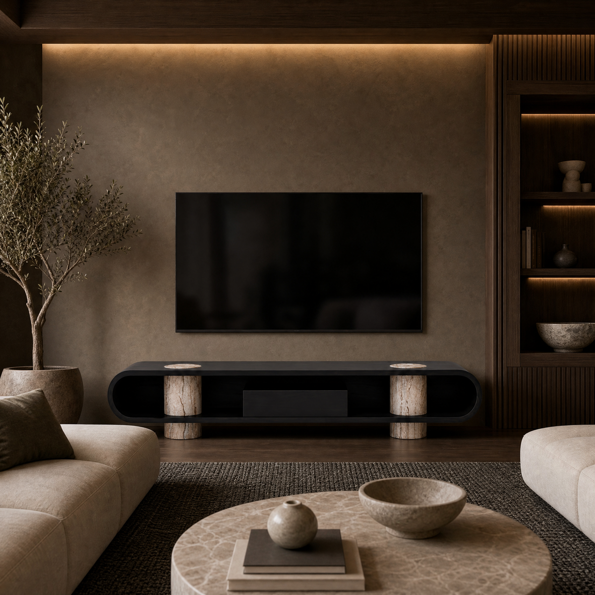 Bellingham Marble & Wood TV Unit