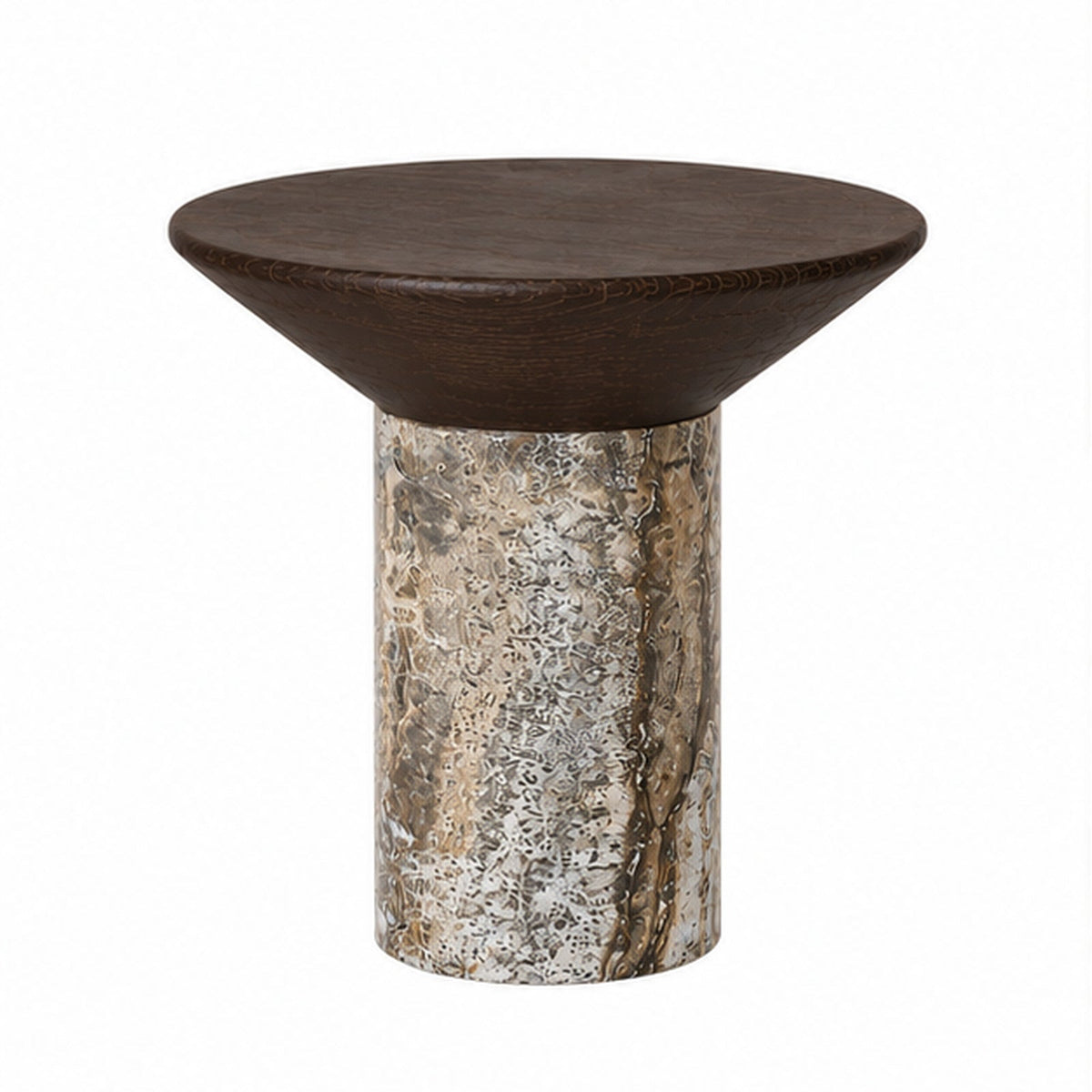 Calderwood Marble & Wood Side Table
