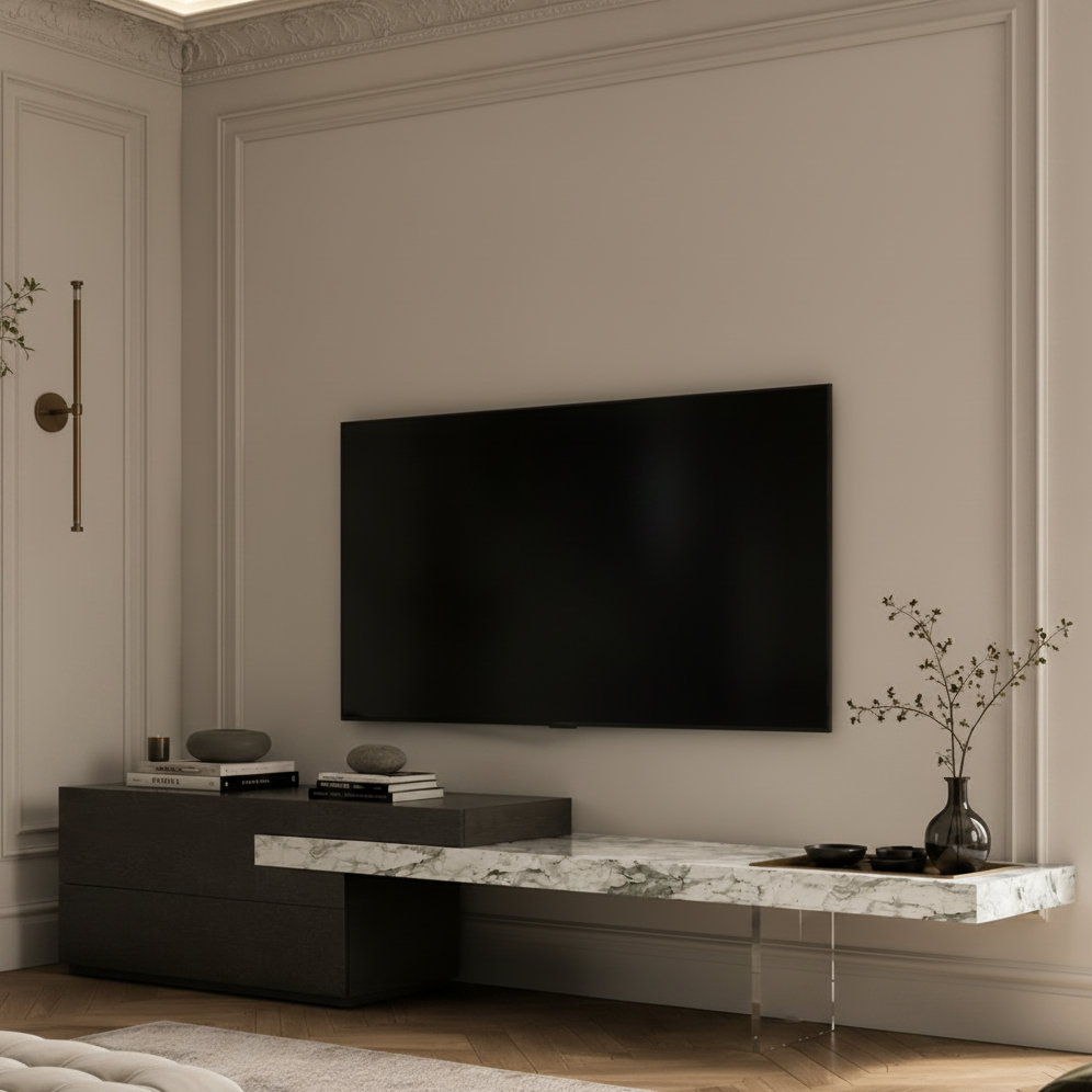 Kingswell Marble & Wood TV Unit