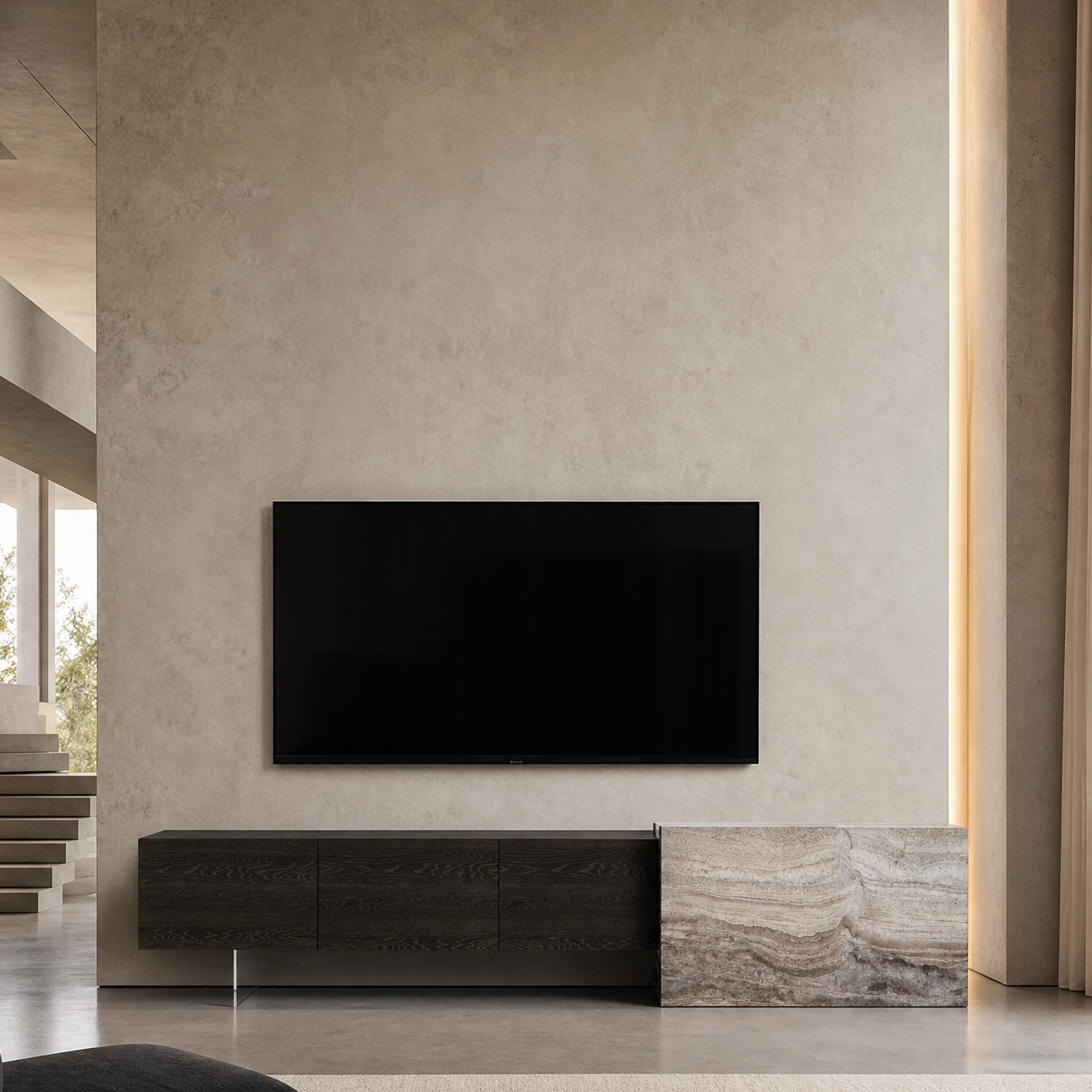 Norbury Marble & Wood TV Unit