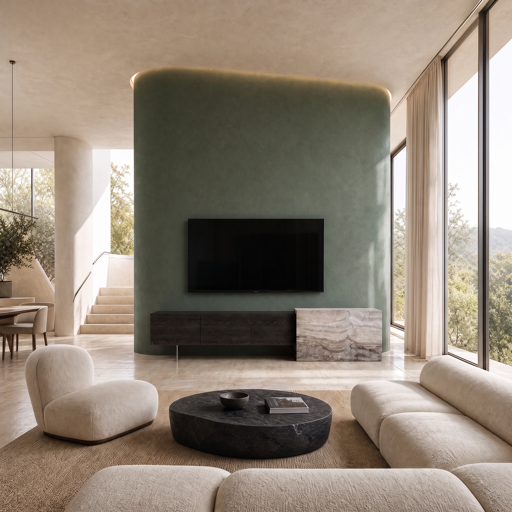 Norbury Marble & Wood TV Unit