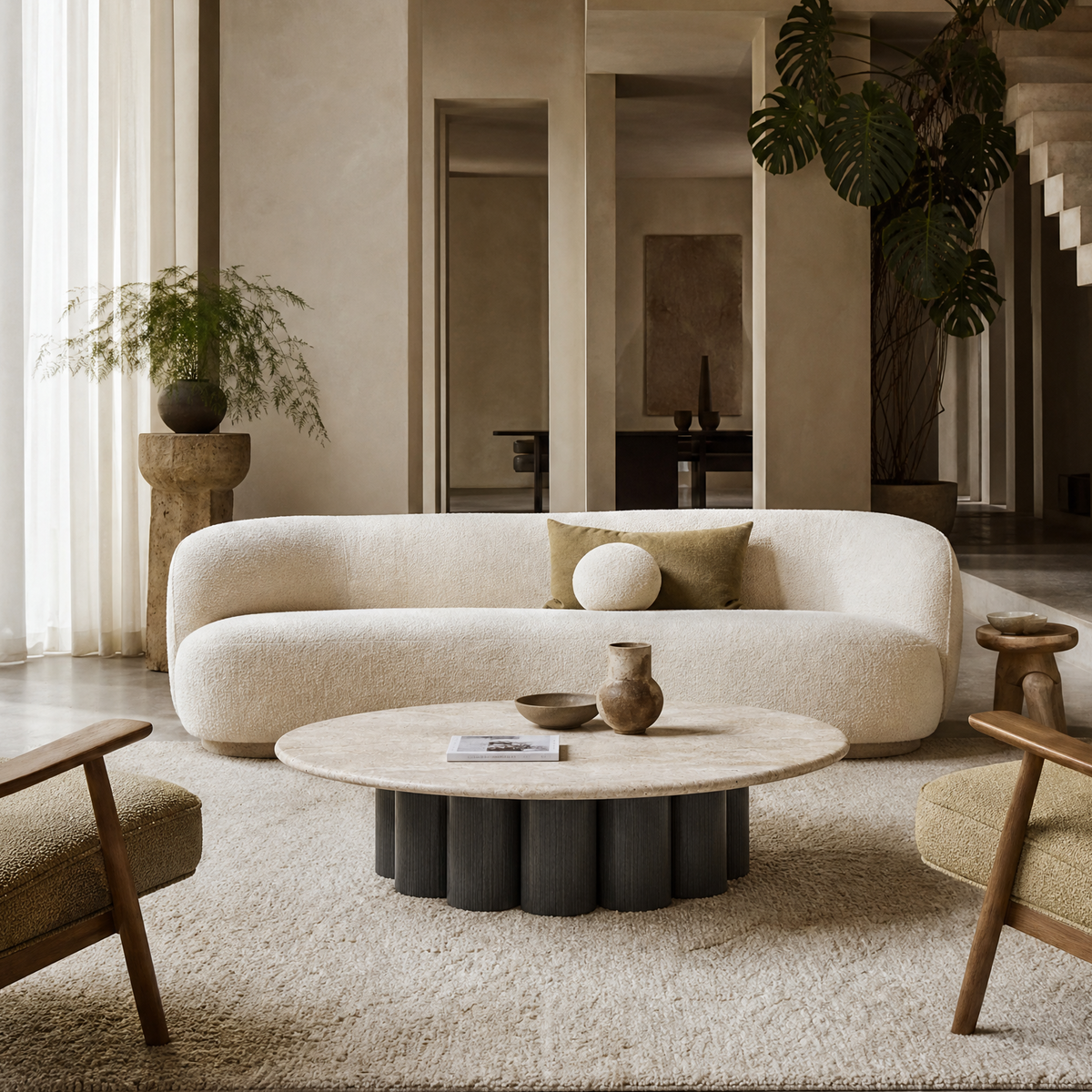 Marlowe Marble & Wood Coffee Table