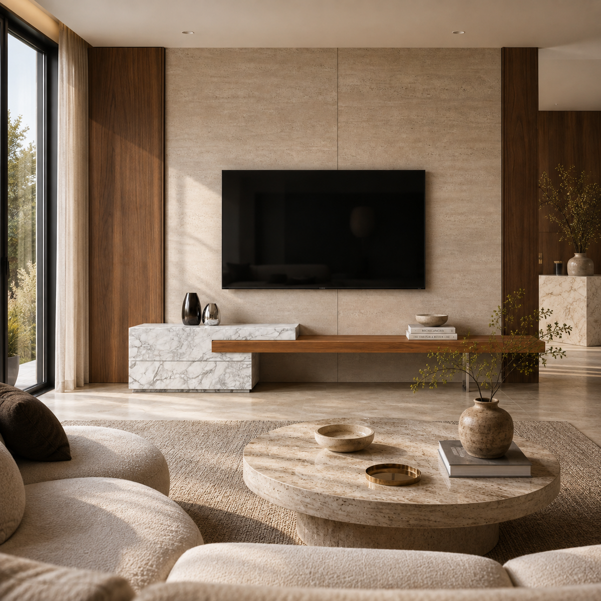 Selborne Marble & Wood TV Unit