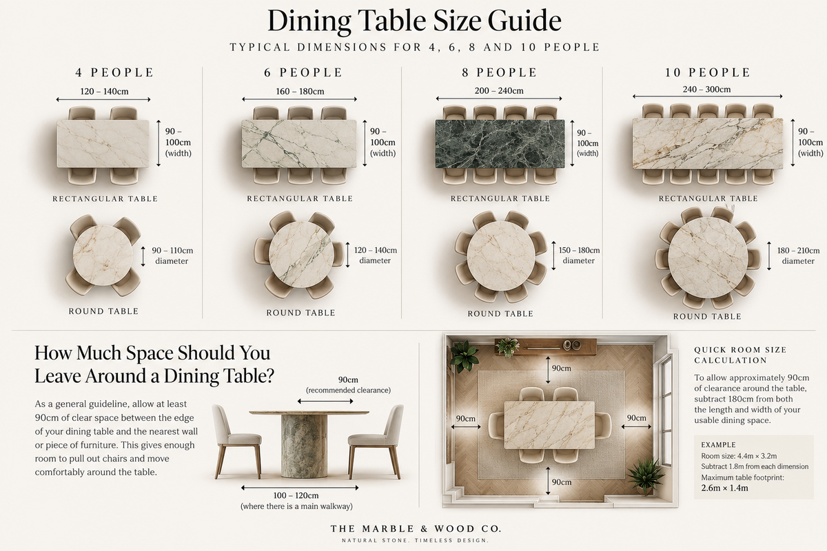 Dining Table Size Guide: What Size Dining Table Do I Need?