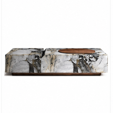 Bexwell Marble & Wood Coffee Table
