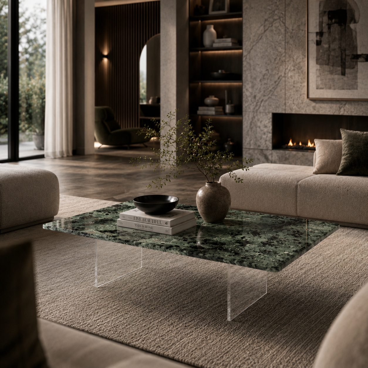 Alderley Green Marble Coffee Table
