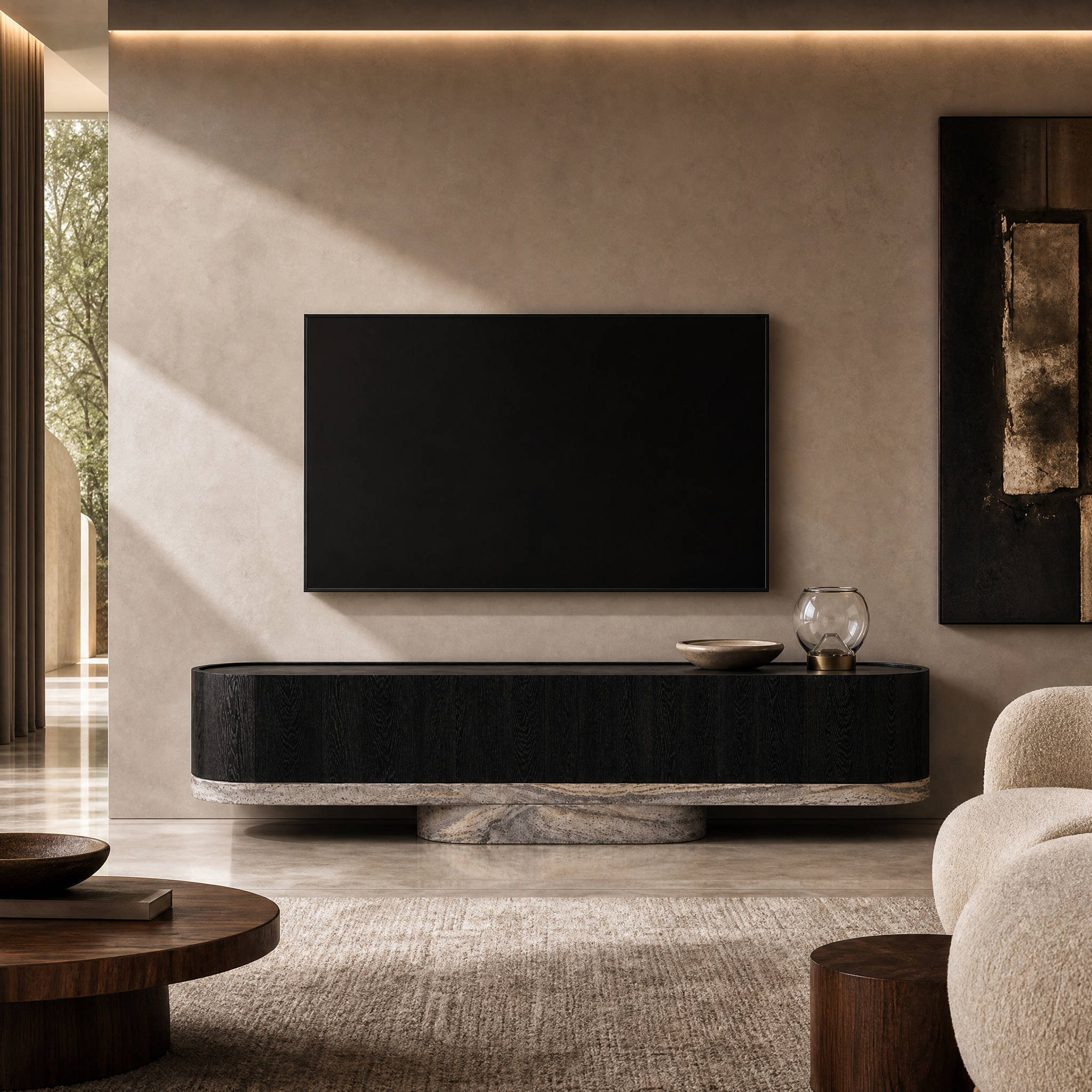 Alderley Marble & Wood TV Unit