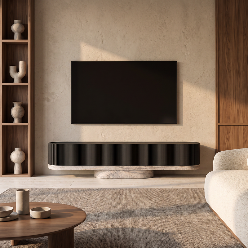 Alderley Marble & Wood TV Unit