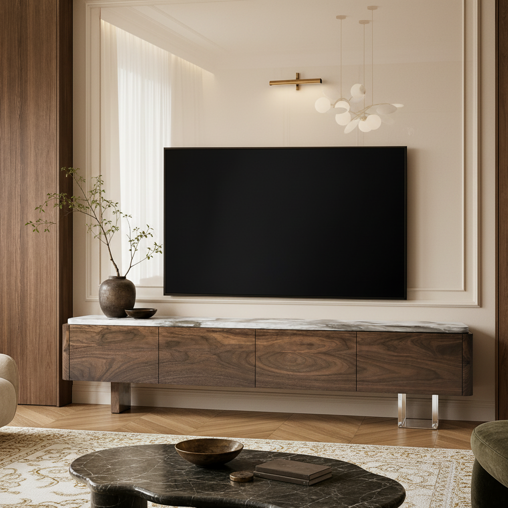 Denham Marble & Wood TV Unit
