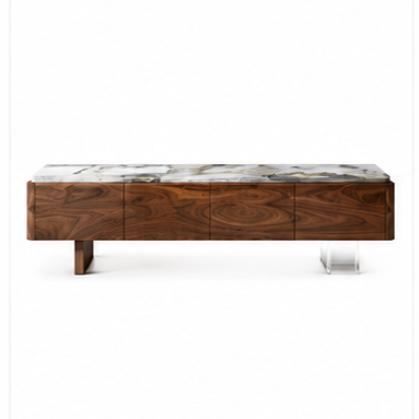 Denham Marble & Wood TV Unit