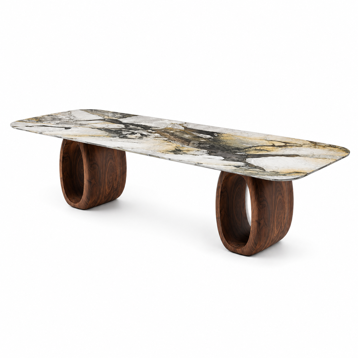Everley Marble & Wood Dining Table