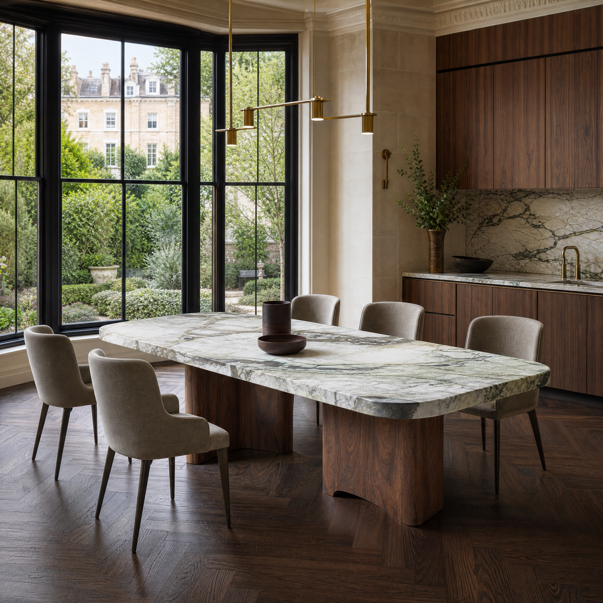 Pemberton Marble & Wood Dining Table