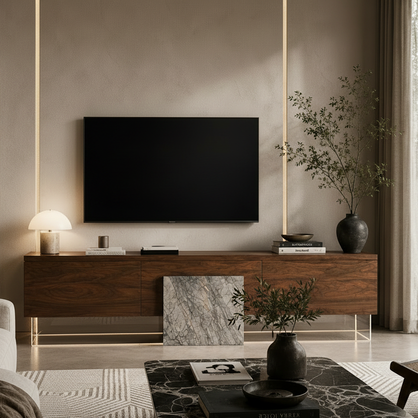 Yarwood Marble & Wood TV Unit