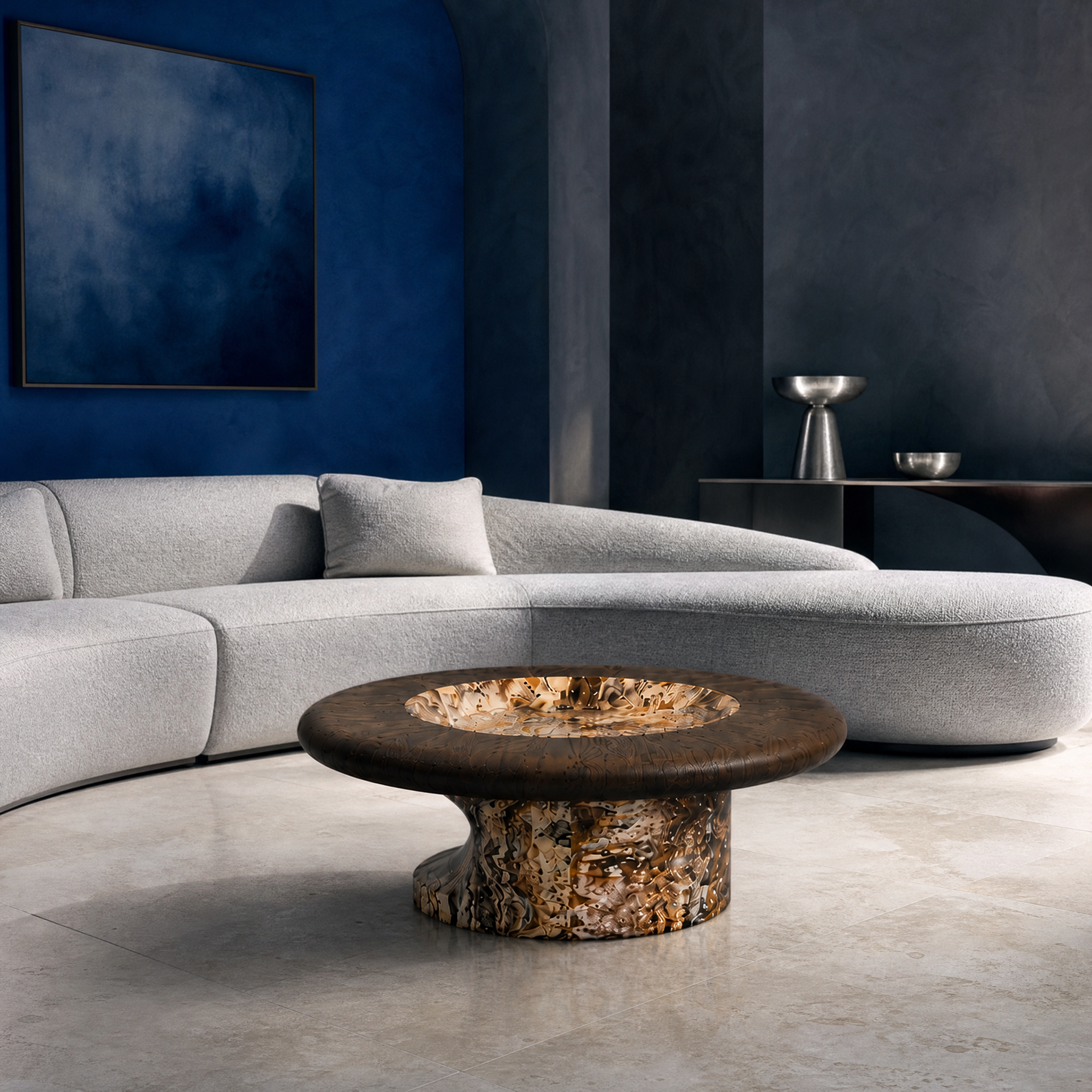 Bellingham Marble & Wood Coffee Table
