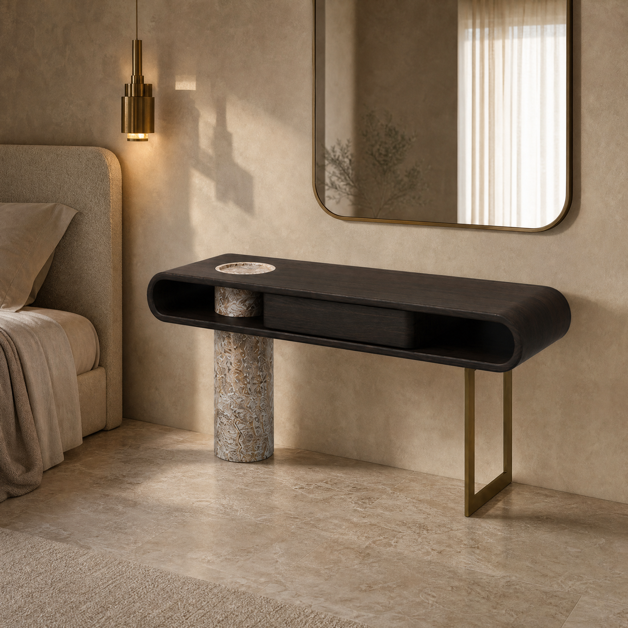 Bellingham Marble & Wood Dressing Table
