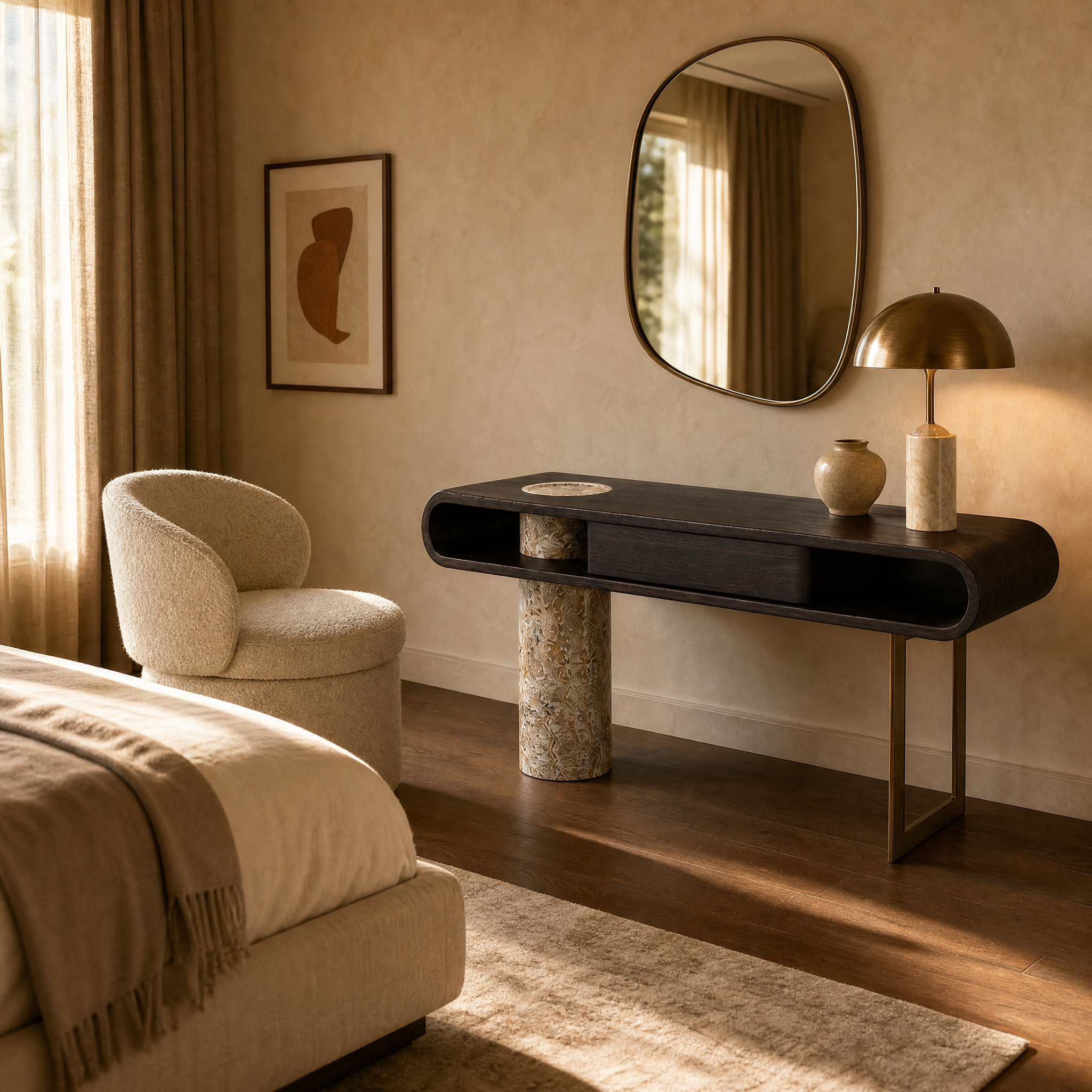Bellingham Marble & Wood Dressing Table