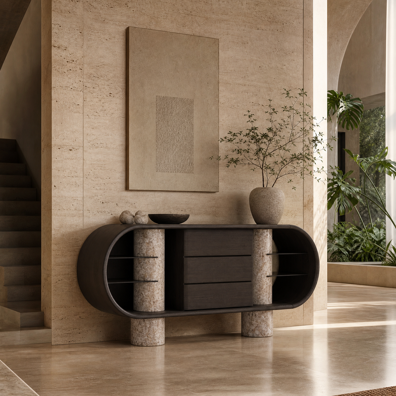 Bellingham Marble & Wood Sideboard