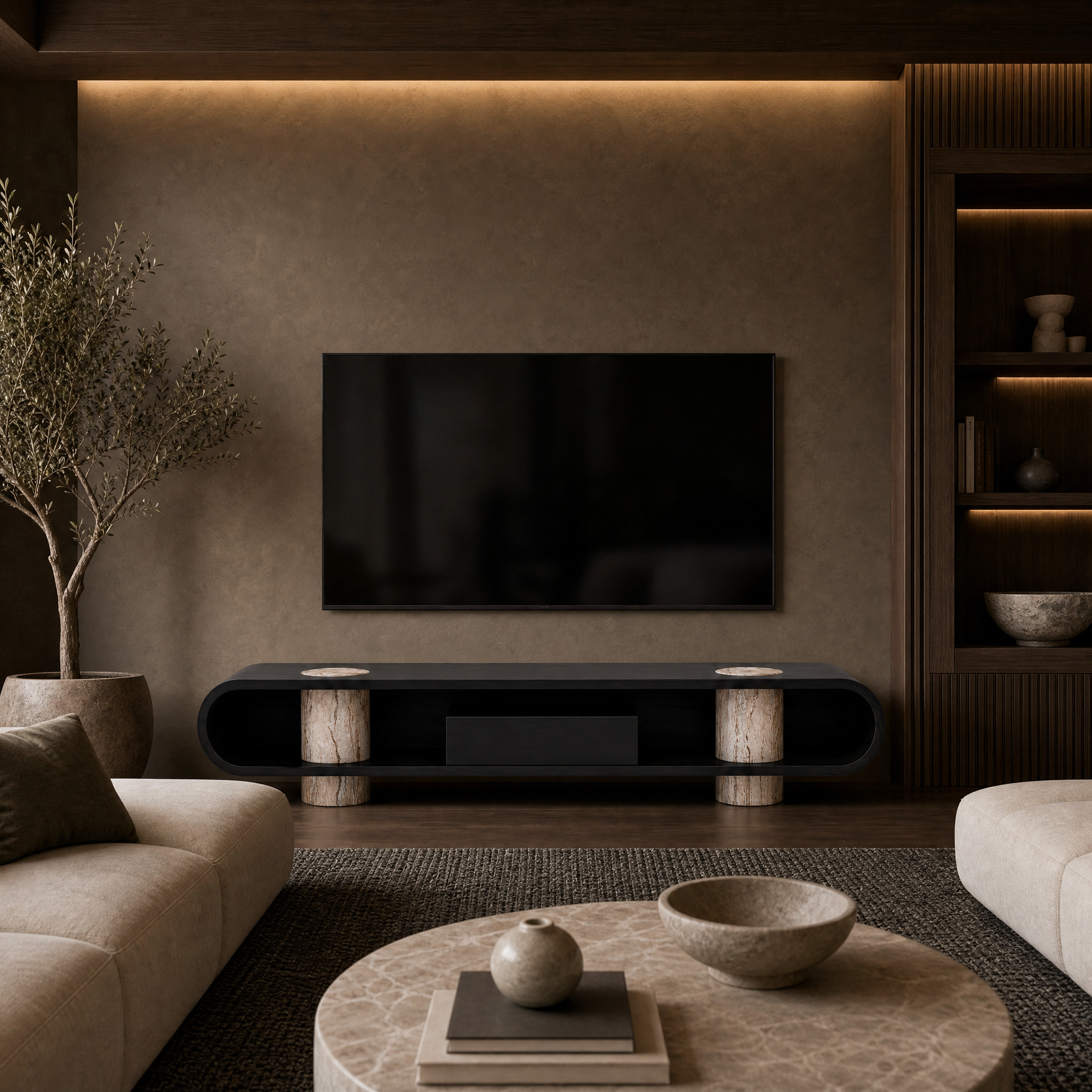 Bellingham Marble & Wood TV Unit