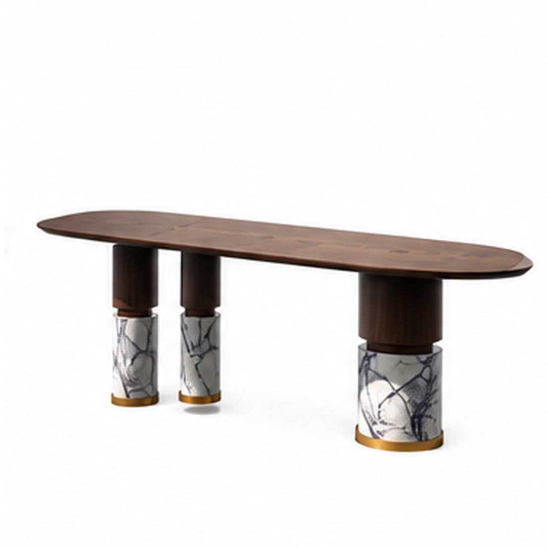Dunham Marble & Wood Dining Table