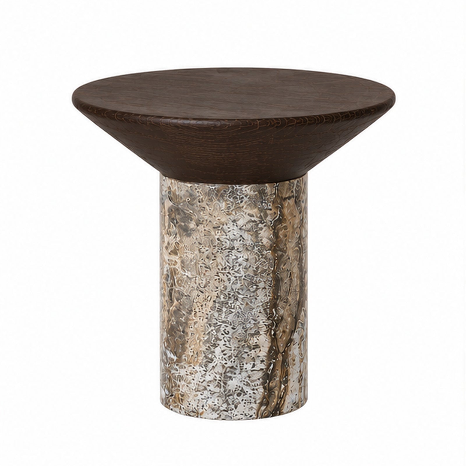 Calderwood Marble & Wood Side Table