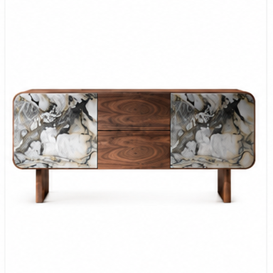 Kember Marble & Wood Sideboard