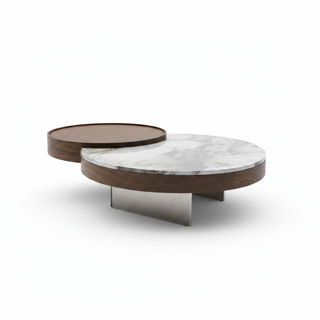 Dunley Marble & Wood Coffee Table