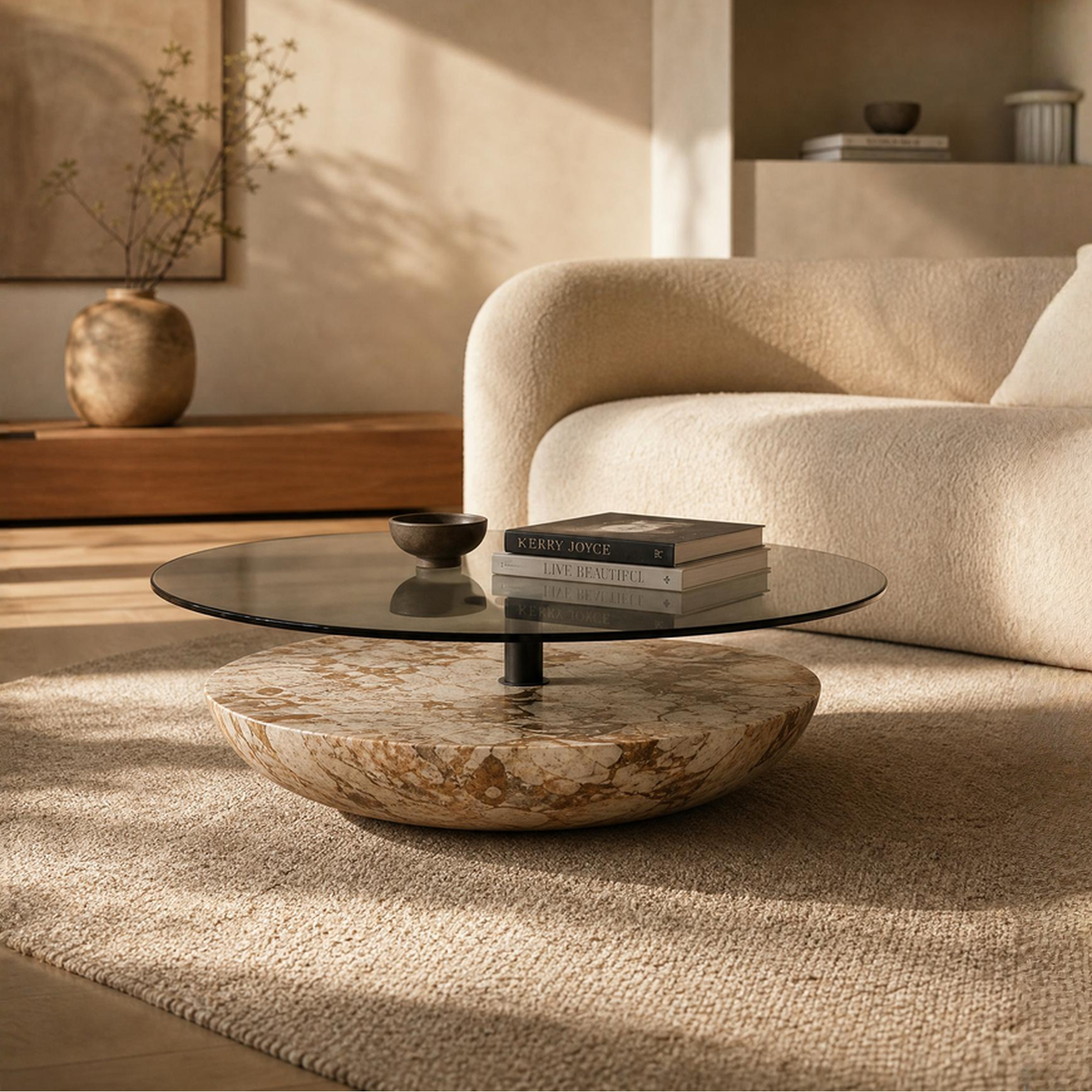 Hatherley Sculptural Marble Coffee Table