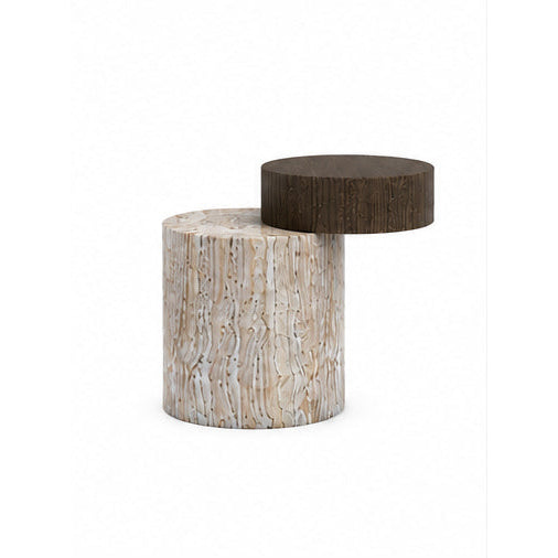 Langley Marble & Wood Side Table