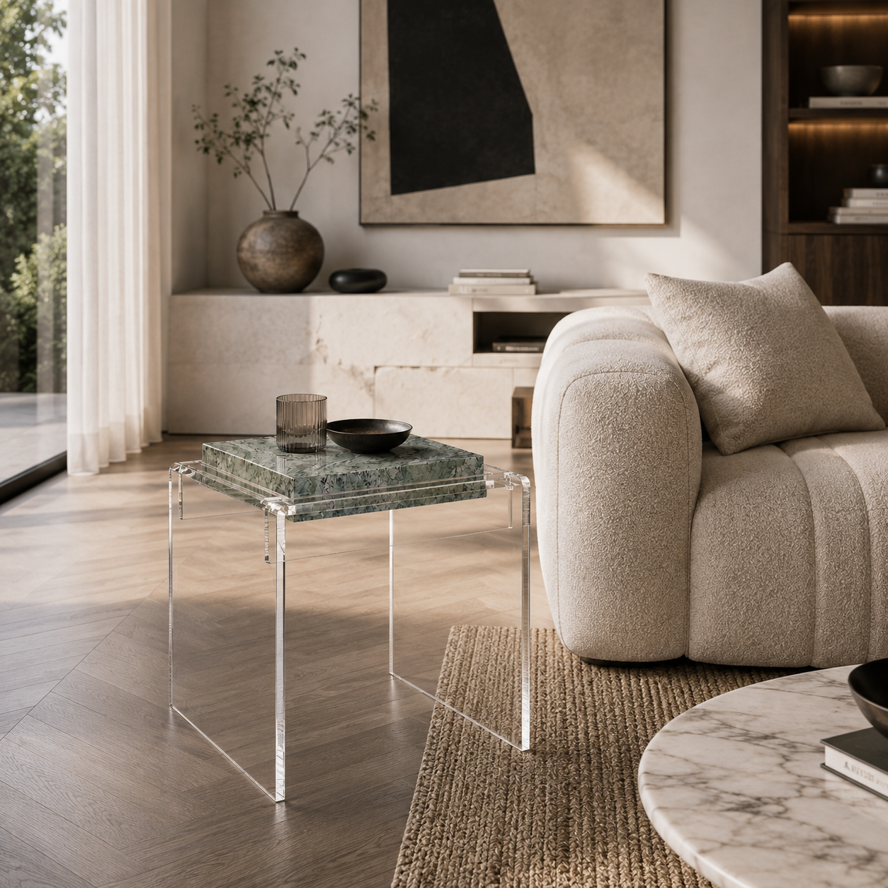 Hartwell Green Marble Side Table