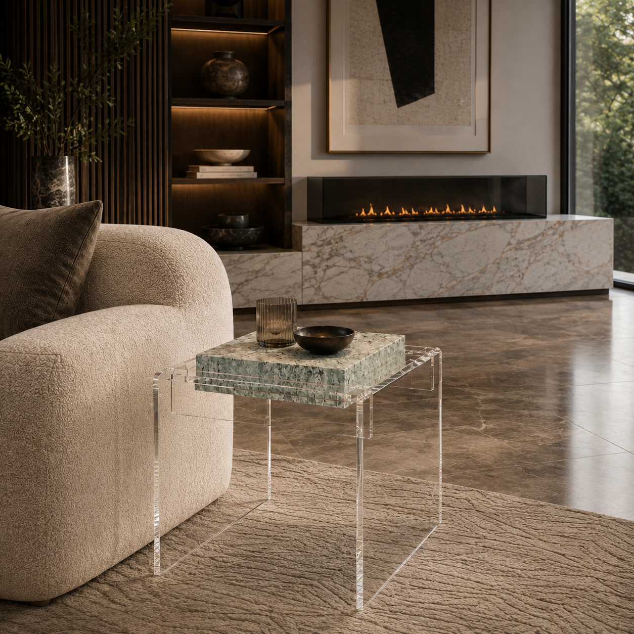 Hartwell Green Marble Side Table