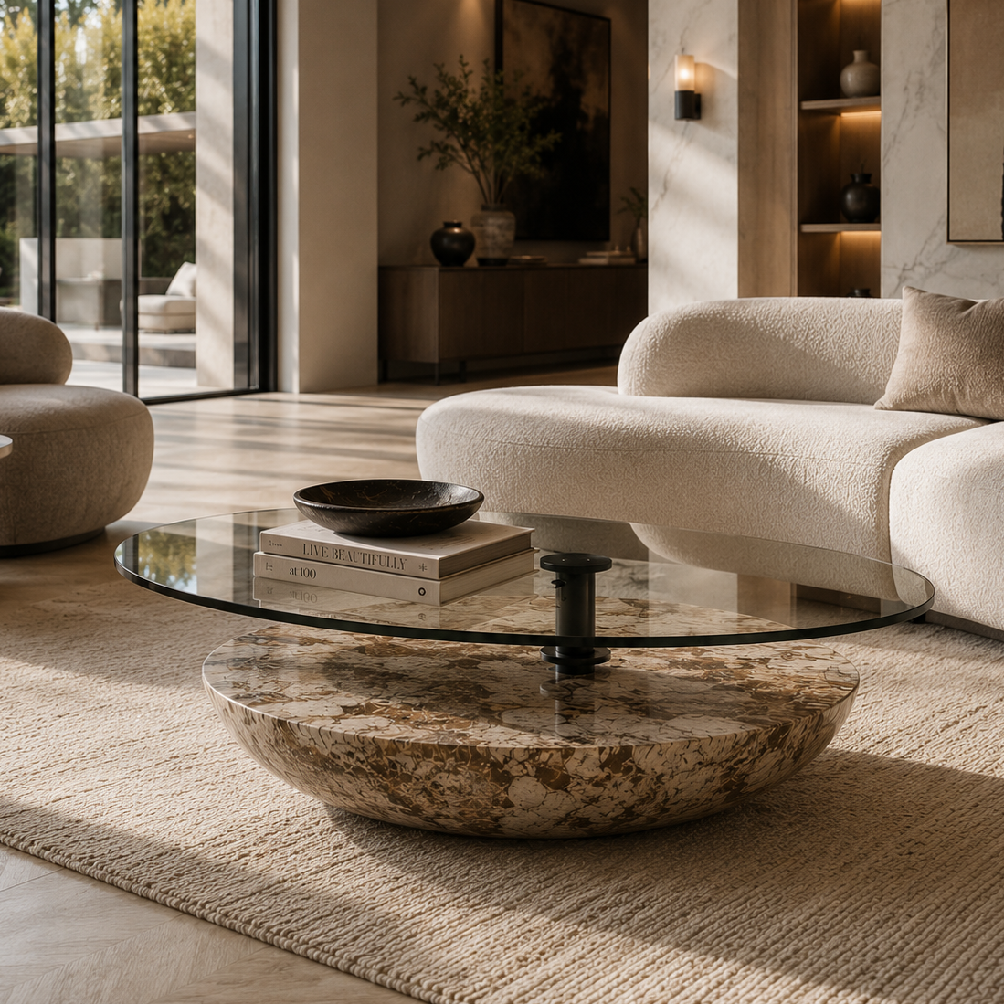 Hatherley Sculptural Marble Coffee Table
