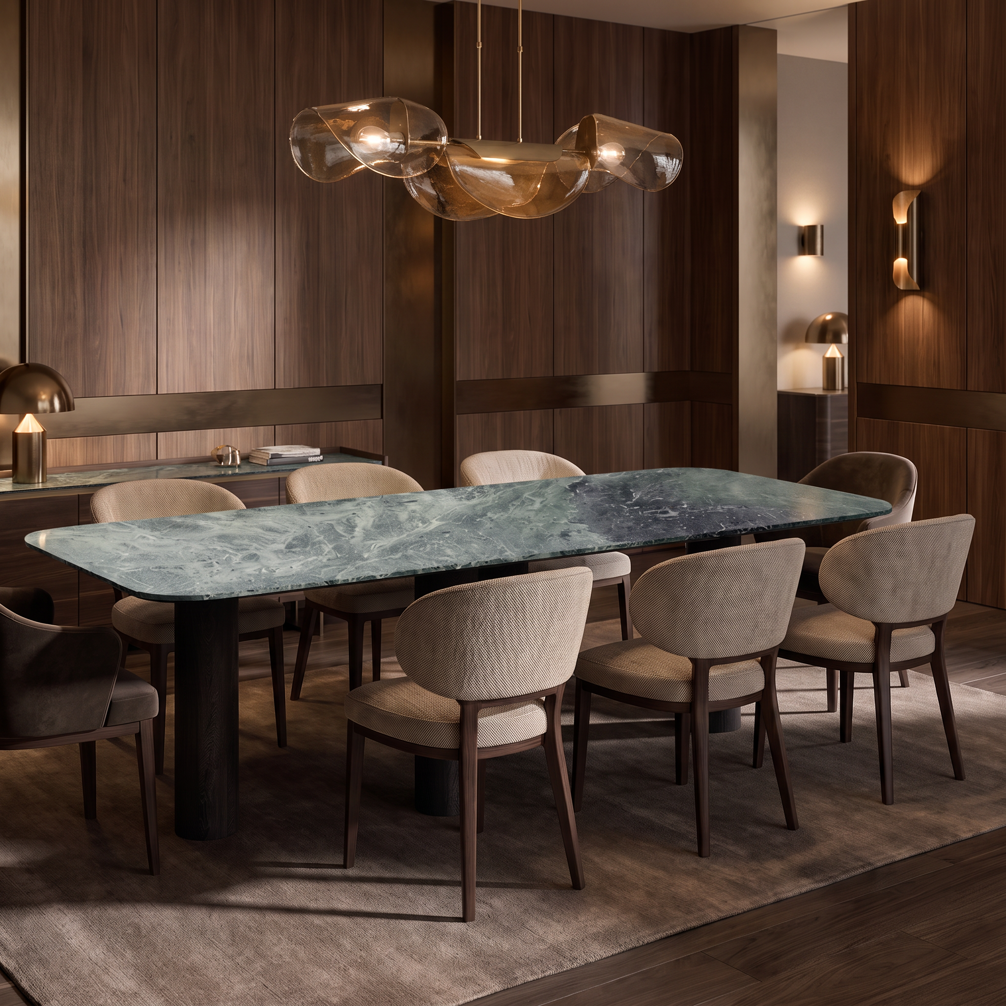 Henley Marble & Wood Dining Table