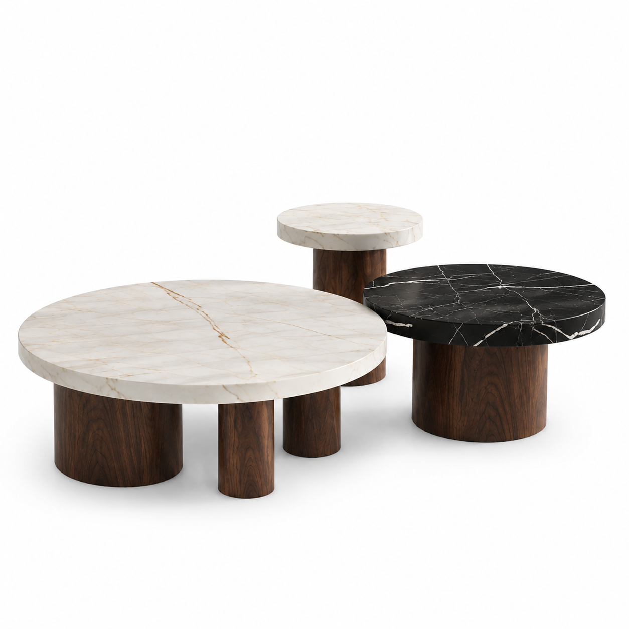 Westcott Marble & Wood Round Coffee Table