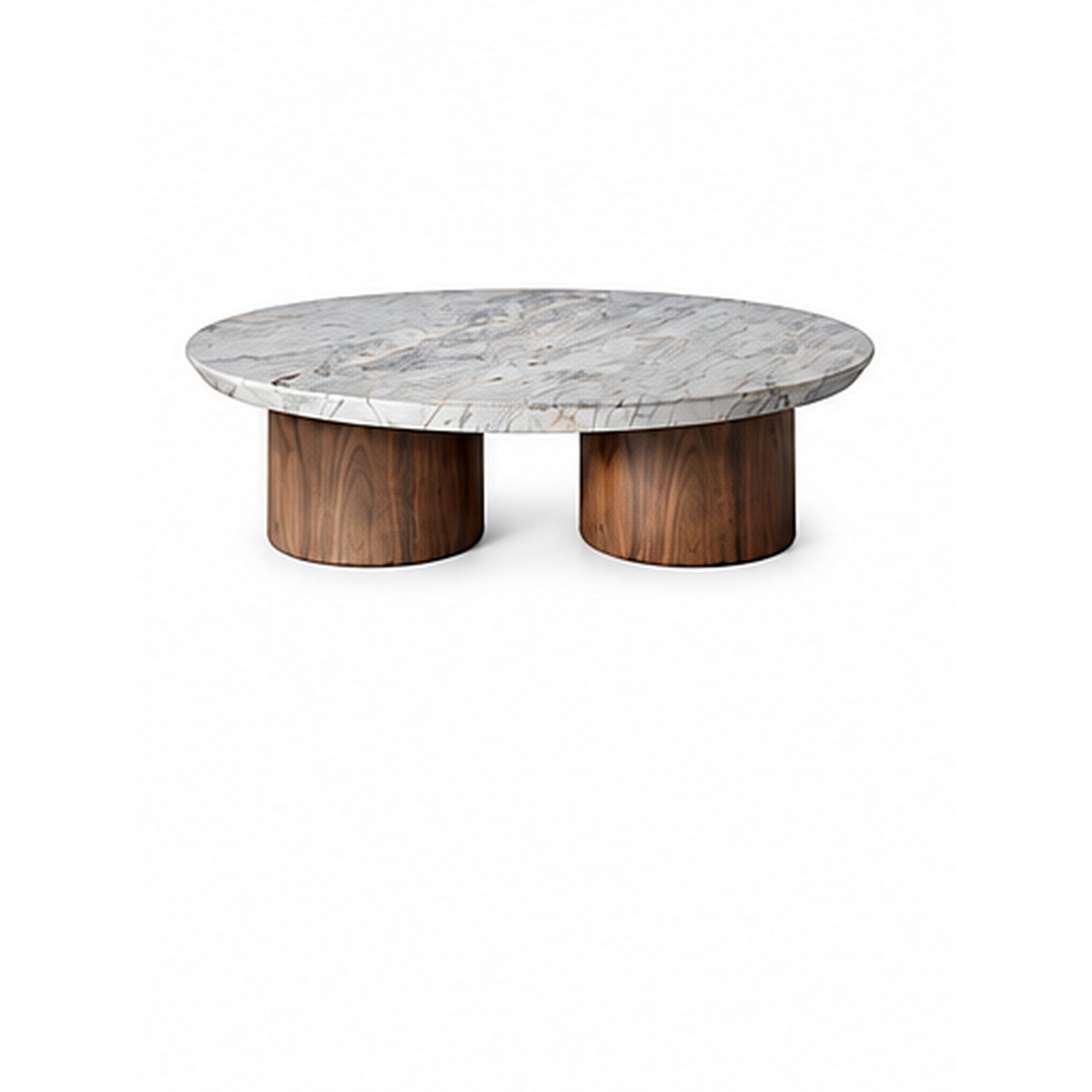 Alveston Round Marble & Wood Coffee Table