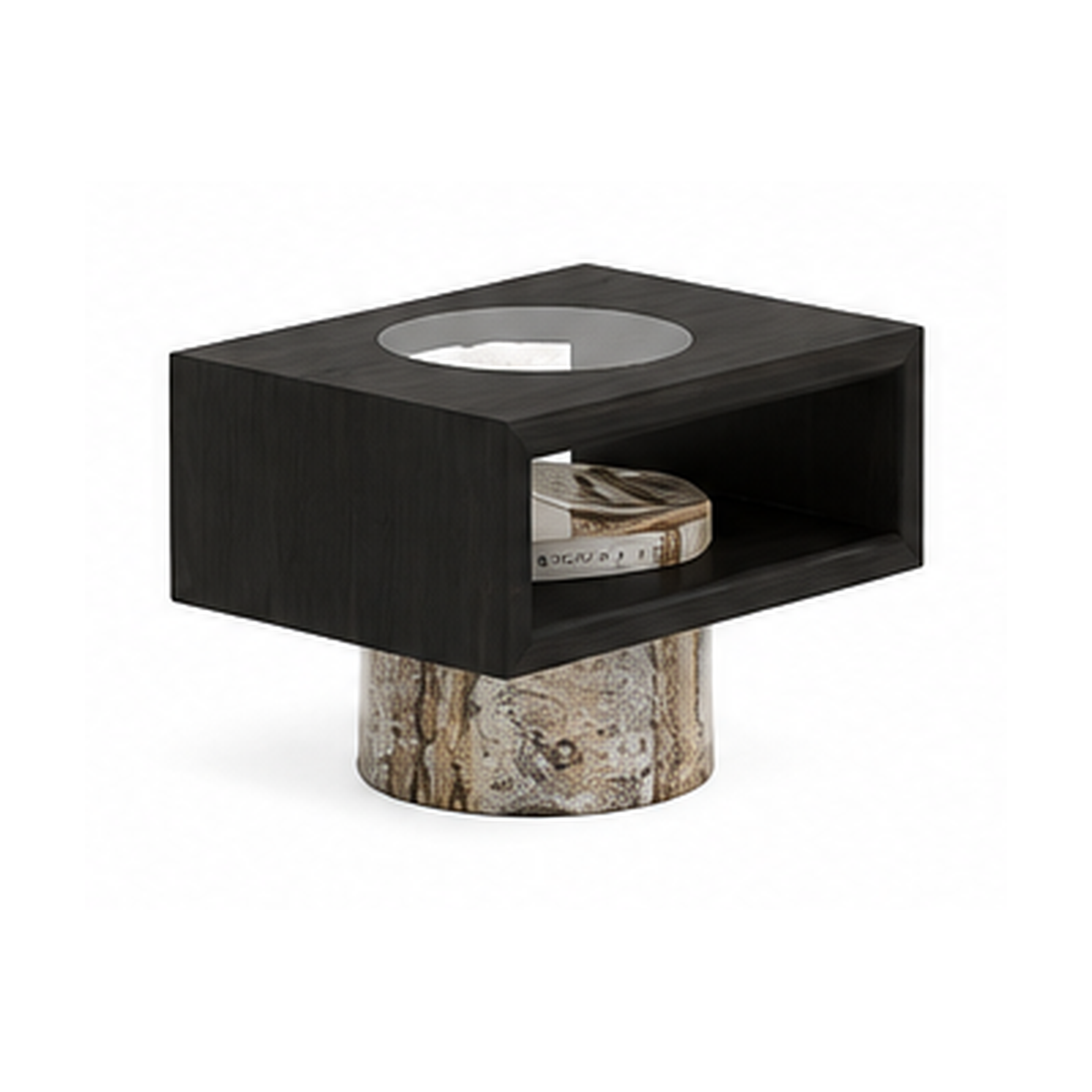 Bellingham Marble & Wood Bedside Table