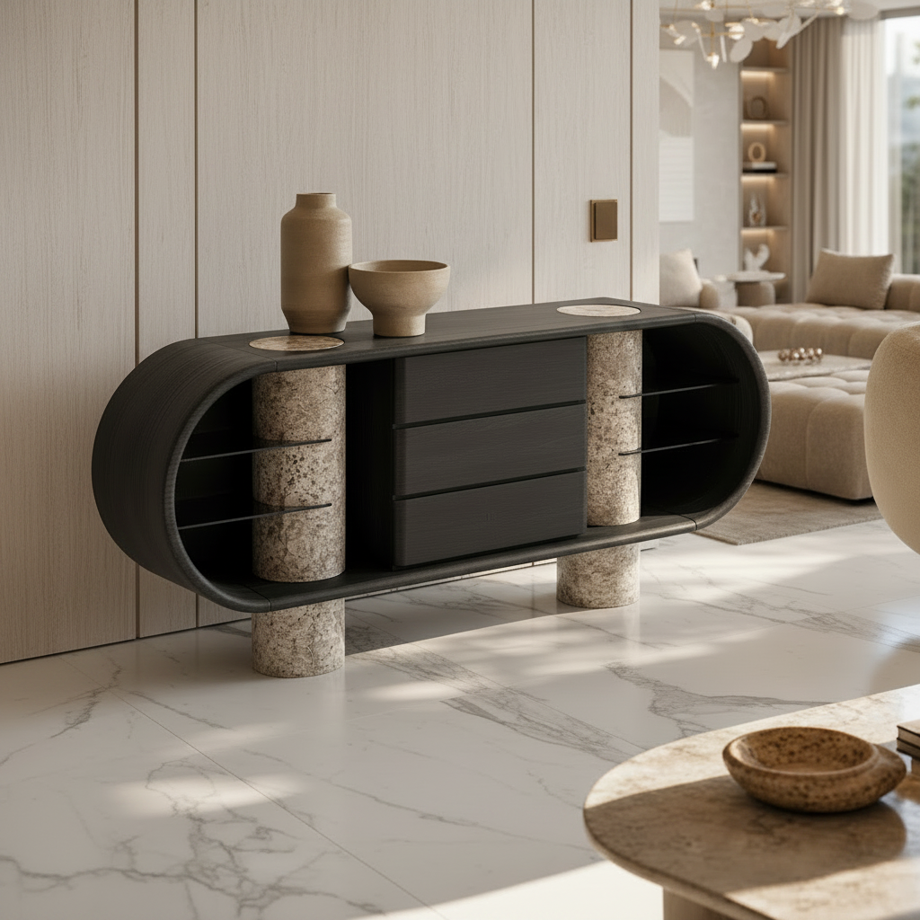 Bellingham Marble & Wood Sideboard