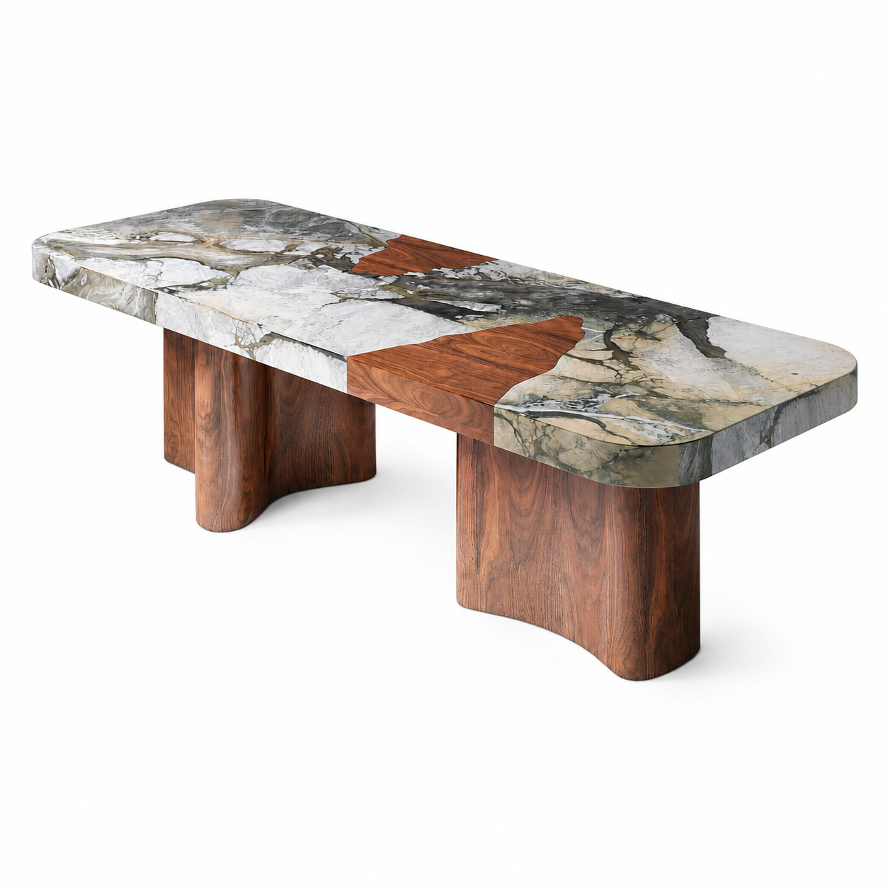 Inglewood Marble & Wood Dining Table
