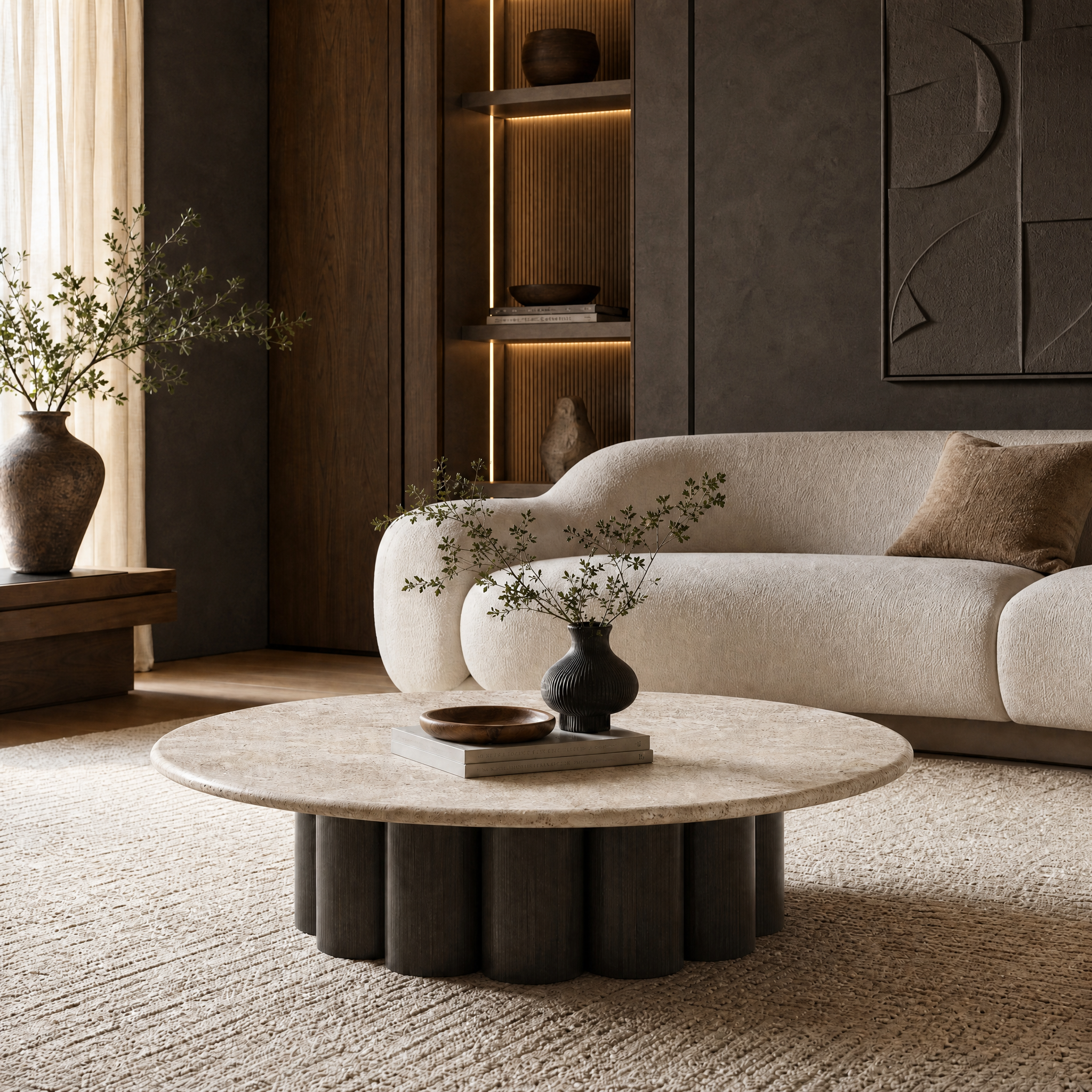Marlowe Marble & Wood Coffee Table