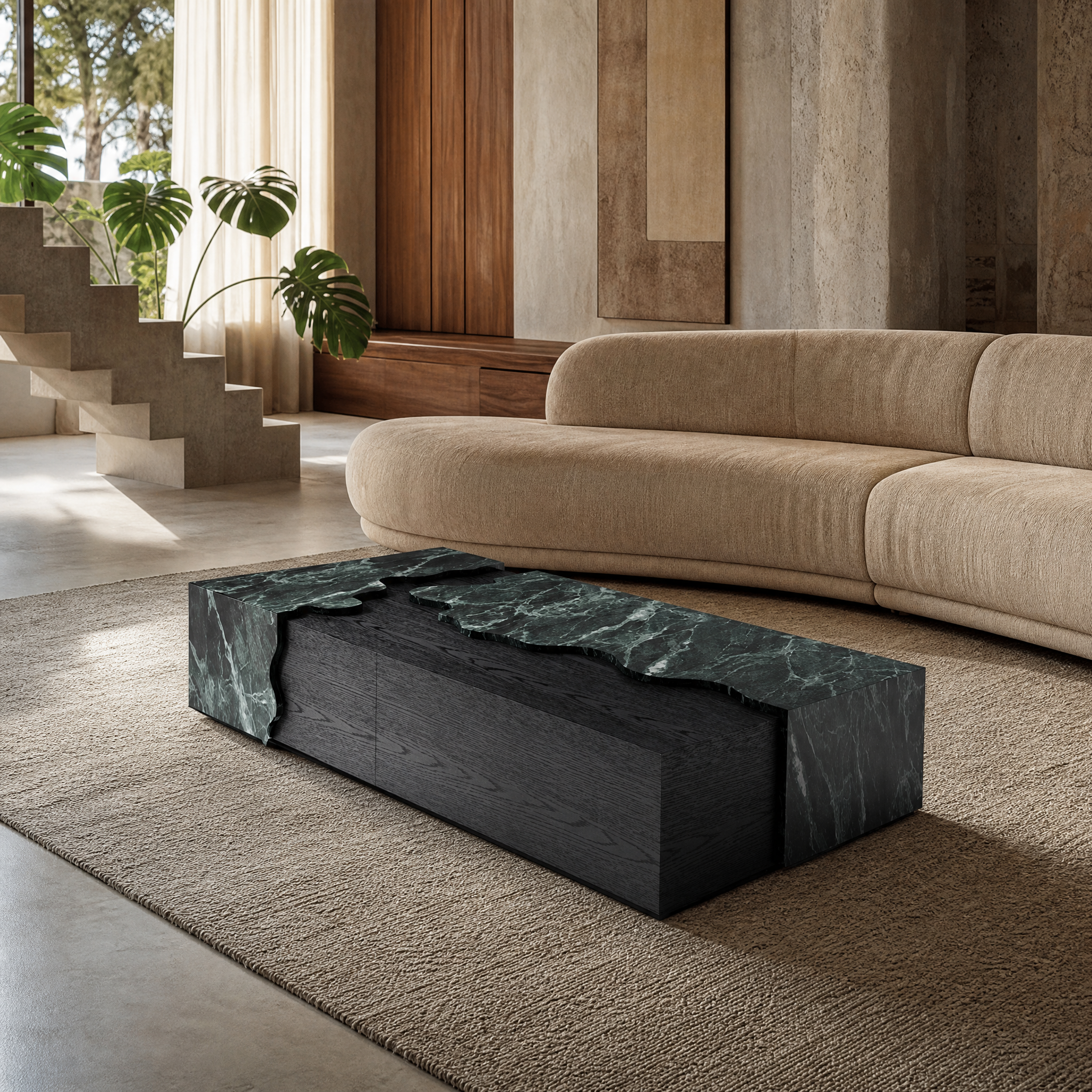Kember Marble & Wood Coffee Table