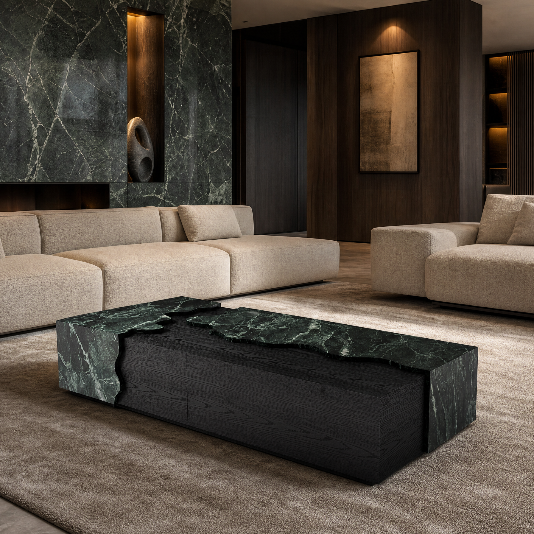 Kember Marble & Wood Coffee Table