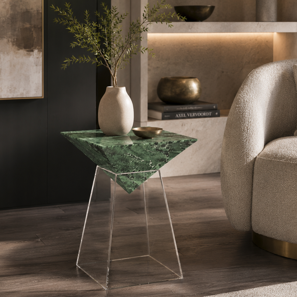 Walden Green Marble Side Table