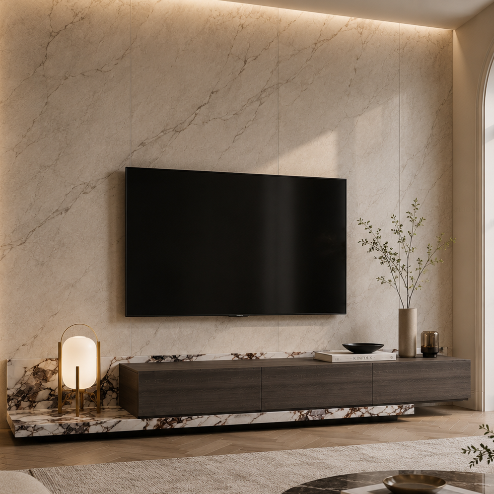 Hawthorne Marble & Wood TV Unit