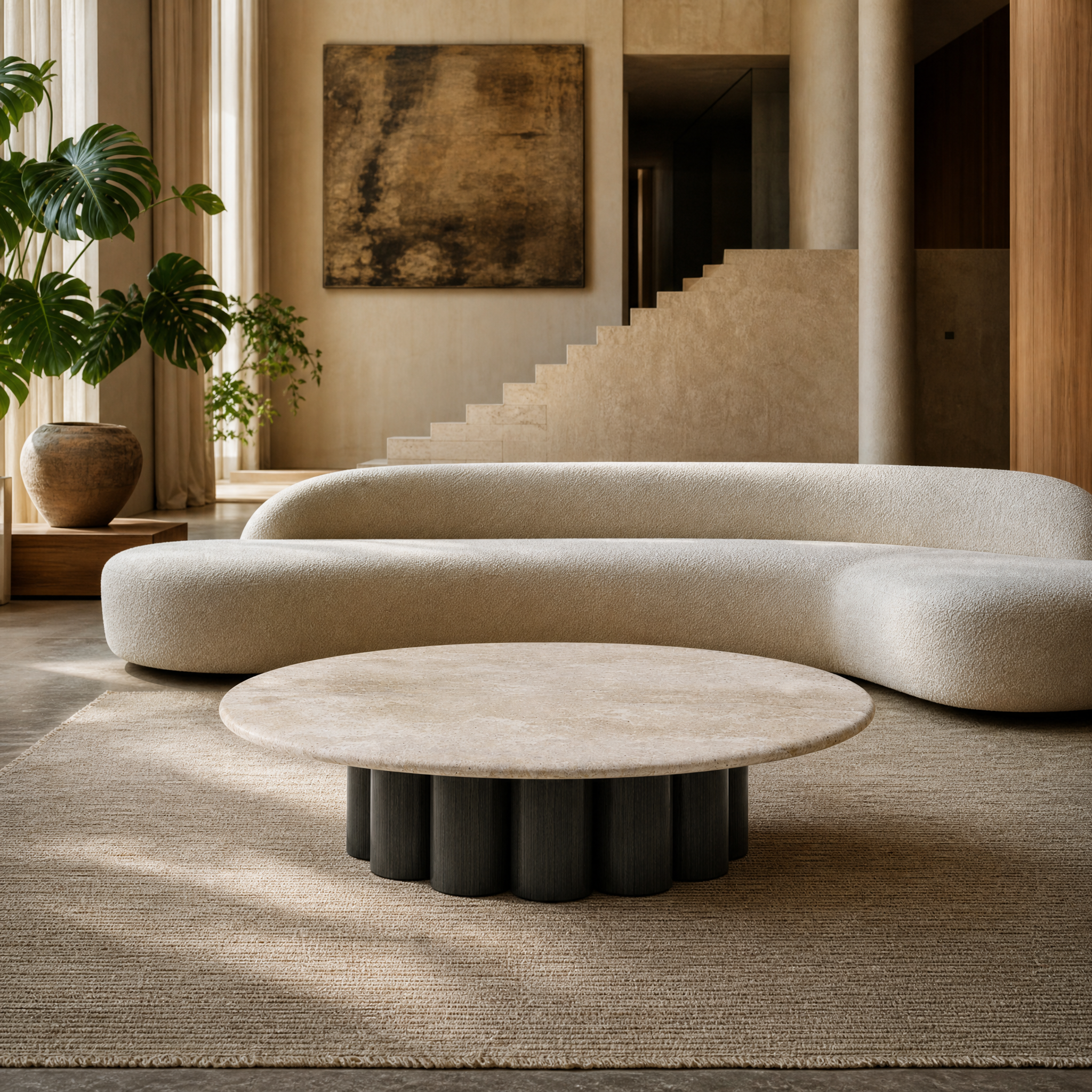 Marlowe Marble & Wood Coffee Table