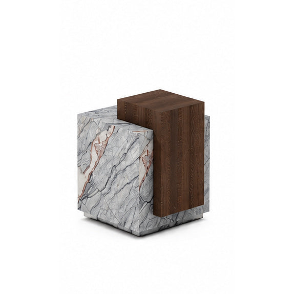 Davenham Marble & Wood Side Table