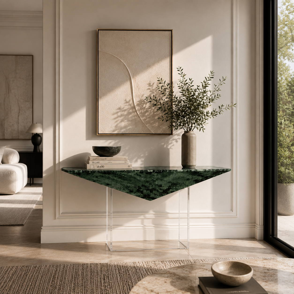 Walden Green Marble Console Table