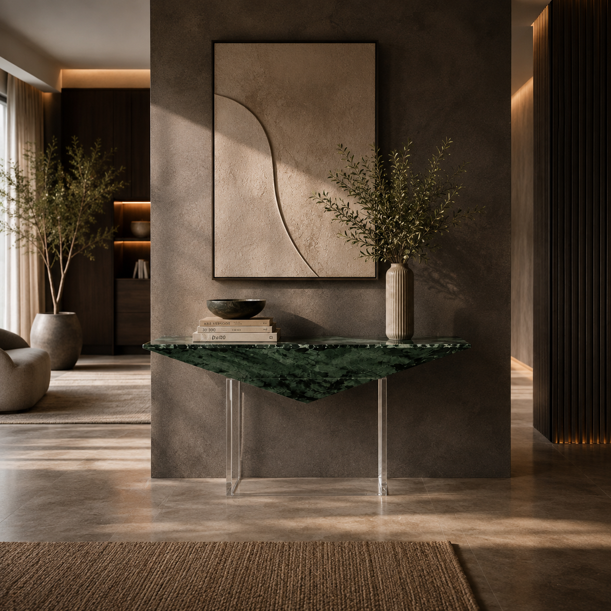 Walden Green Marble Console Table