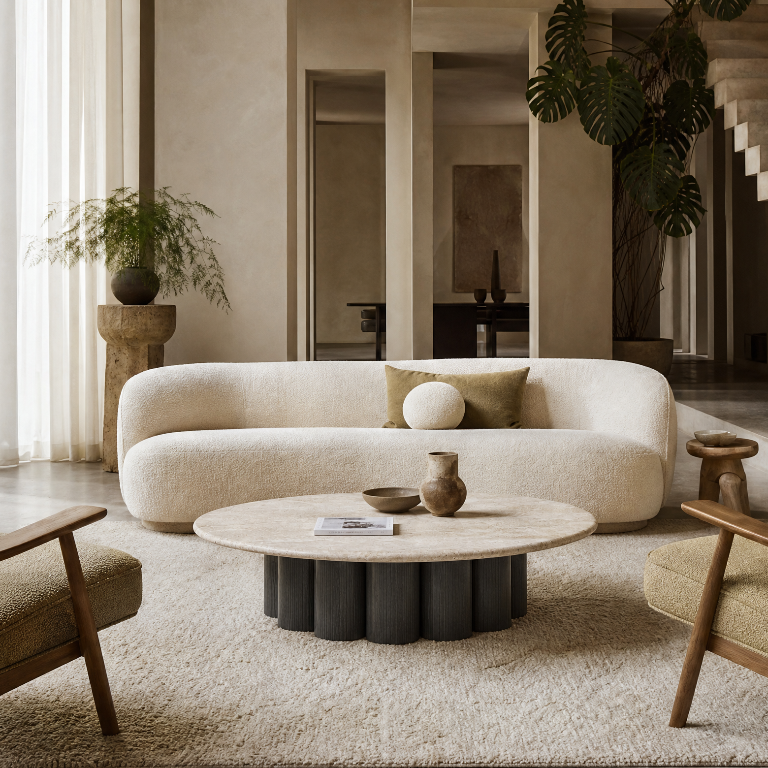 Marlowe Marble & Wood Coffee Table