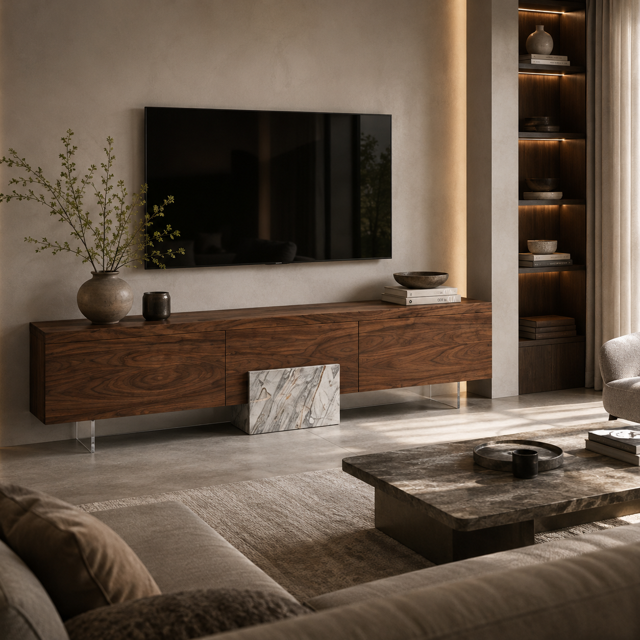 Ridley Marble & Wood TV Unit