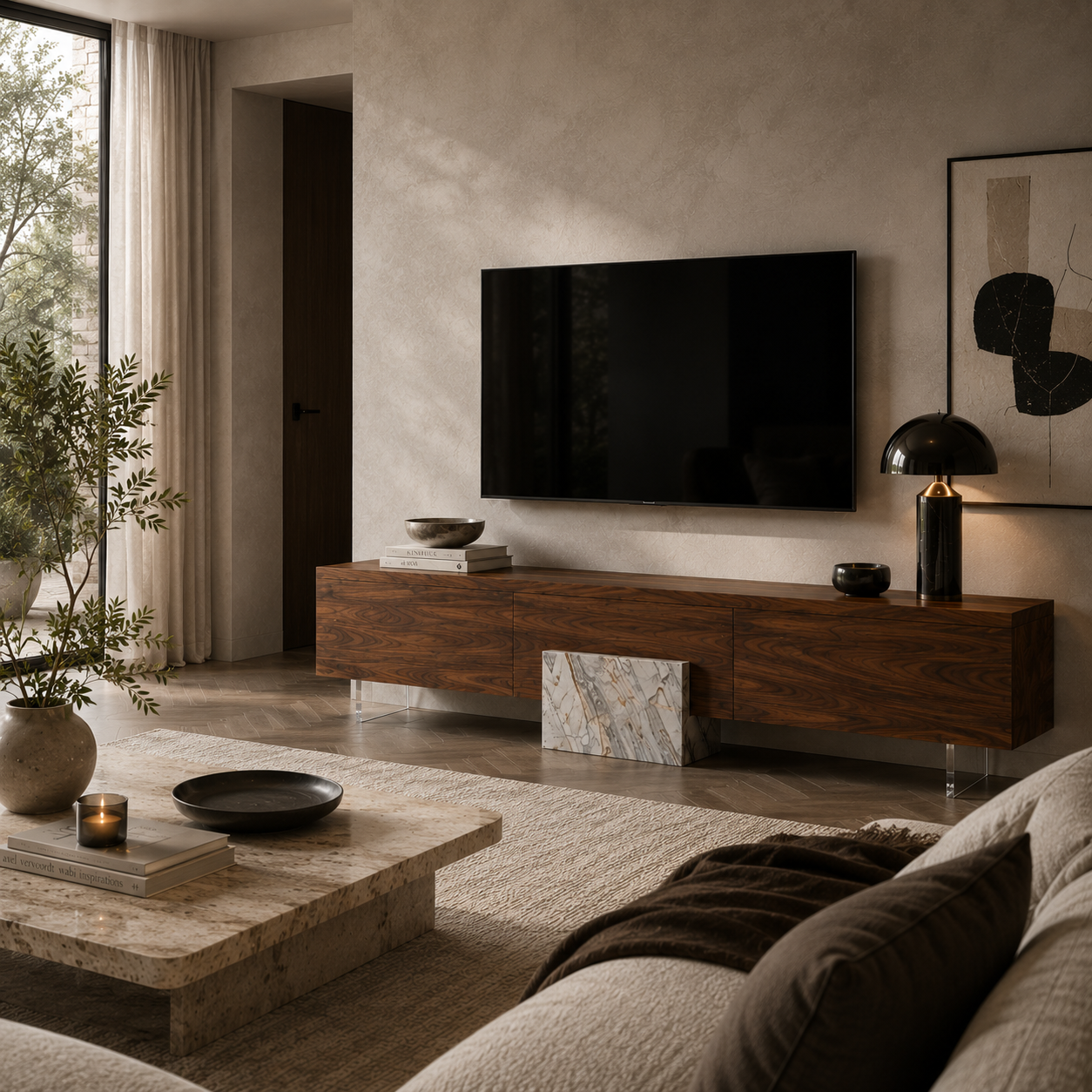 Ridley Marble & Wood TV Unit